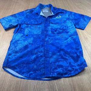 Ocean + Coast x Realtree Fishing Shirt Men’s M Blue Camo Button Up Performance